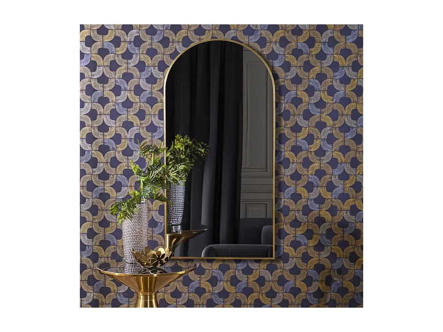 Miroir voute en métal doré 120 x 60 cm Hari