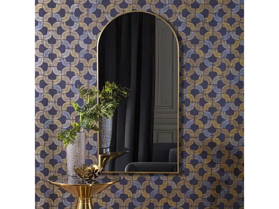 Miroir voute en métal doré 120 x 60 cm Hari