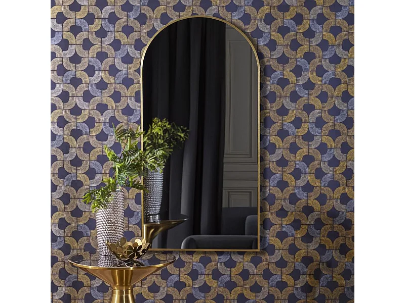 Miroir voute en métal doré 120 x 60 cm Hari