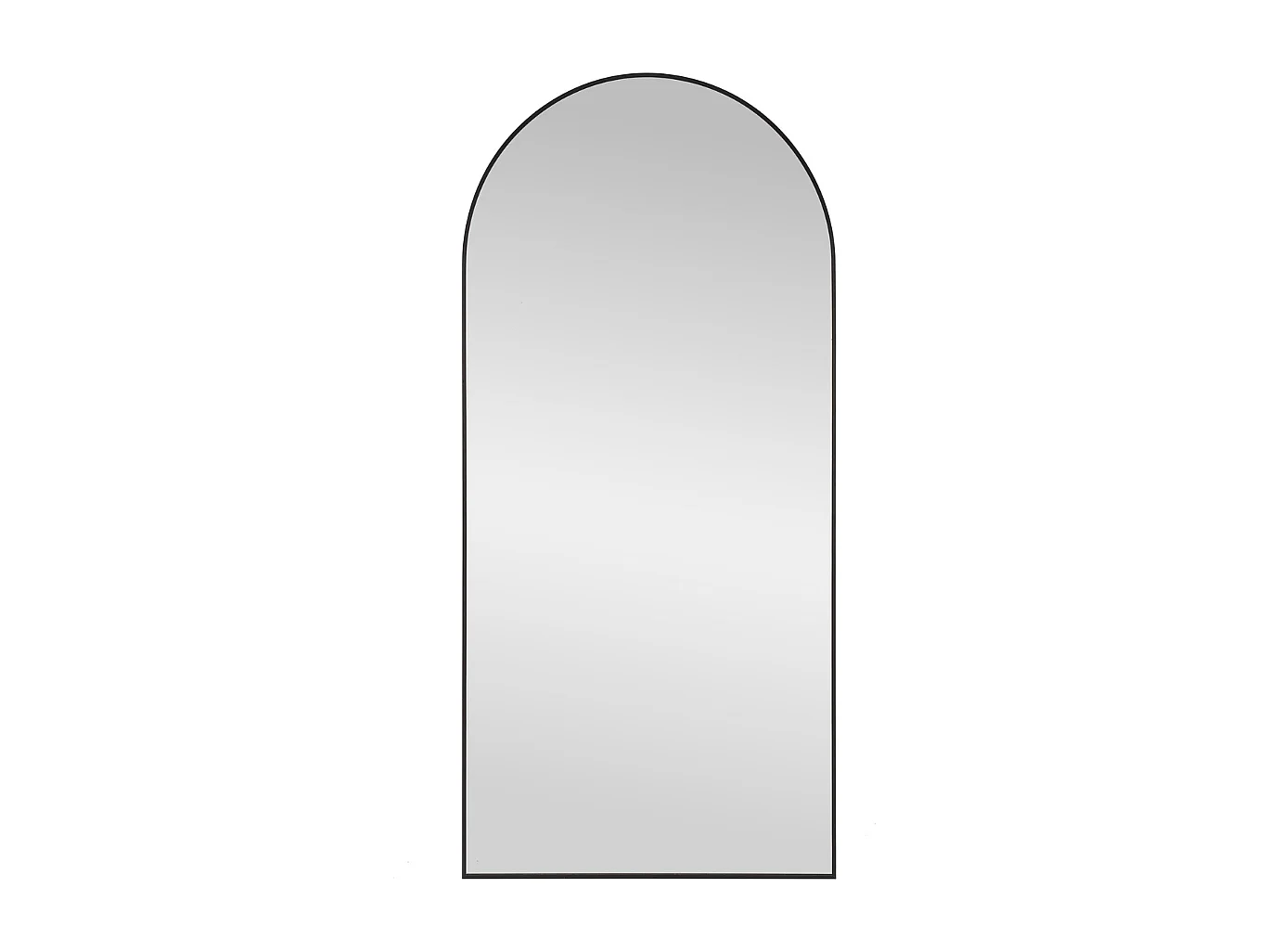 Miroir 120 x 60 cm vouté en aluminium noir Hari