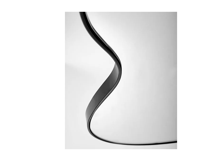 56 x 90 cm specchio da parete in alluminio spazzolato nero Ely