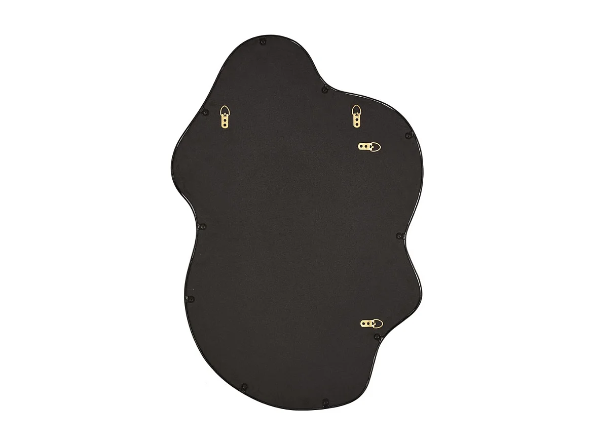 56 x 90 cm specchio da parete in alluminio spazzolato nero Ely