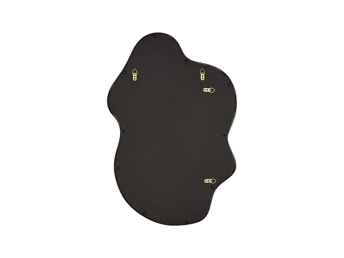 56 x 90 cm specchio da parete in alluminio spazzolato nero Ely