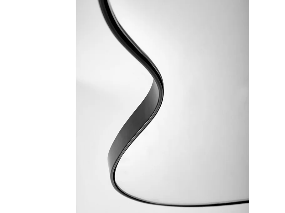 Miroir mural 56 x 90 cm en aluminium brossé noir Ely