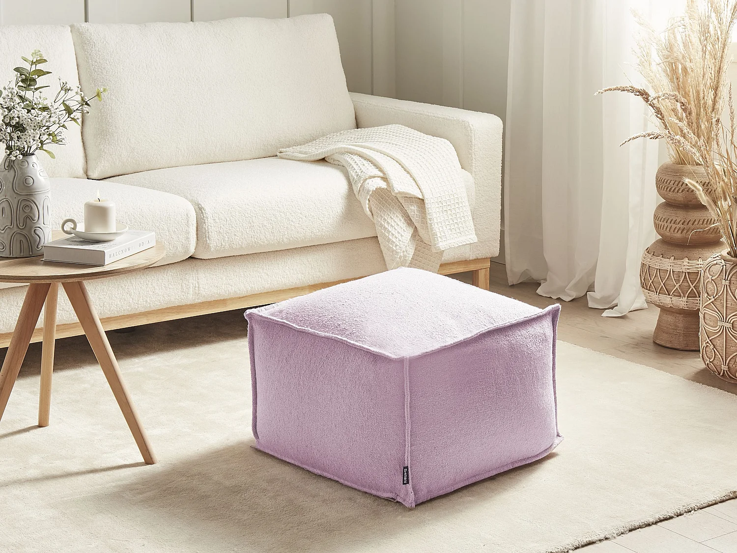 Pouf SHERALI Coton Rose 50 cm 50 cm 30 cm