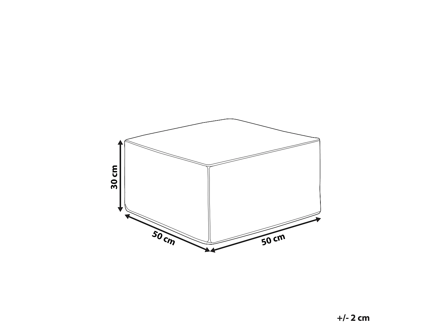 Pouf SHERALI Coton Rose 50 cm 50 cm 30 cm