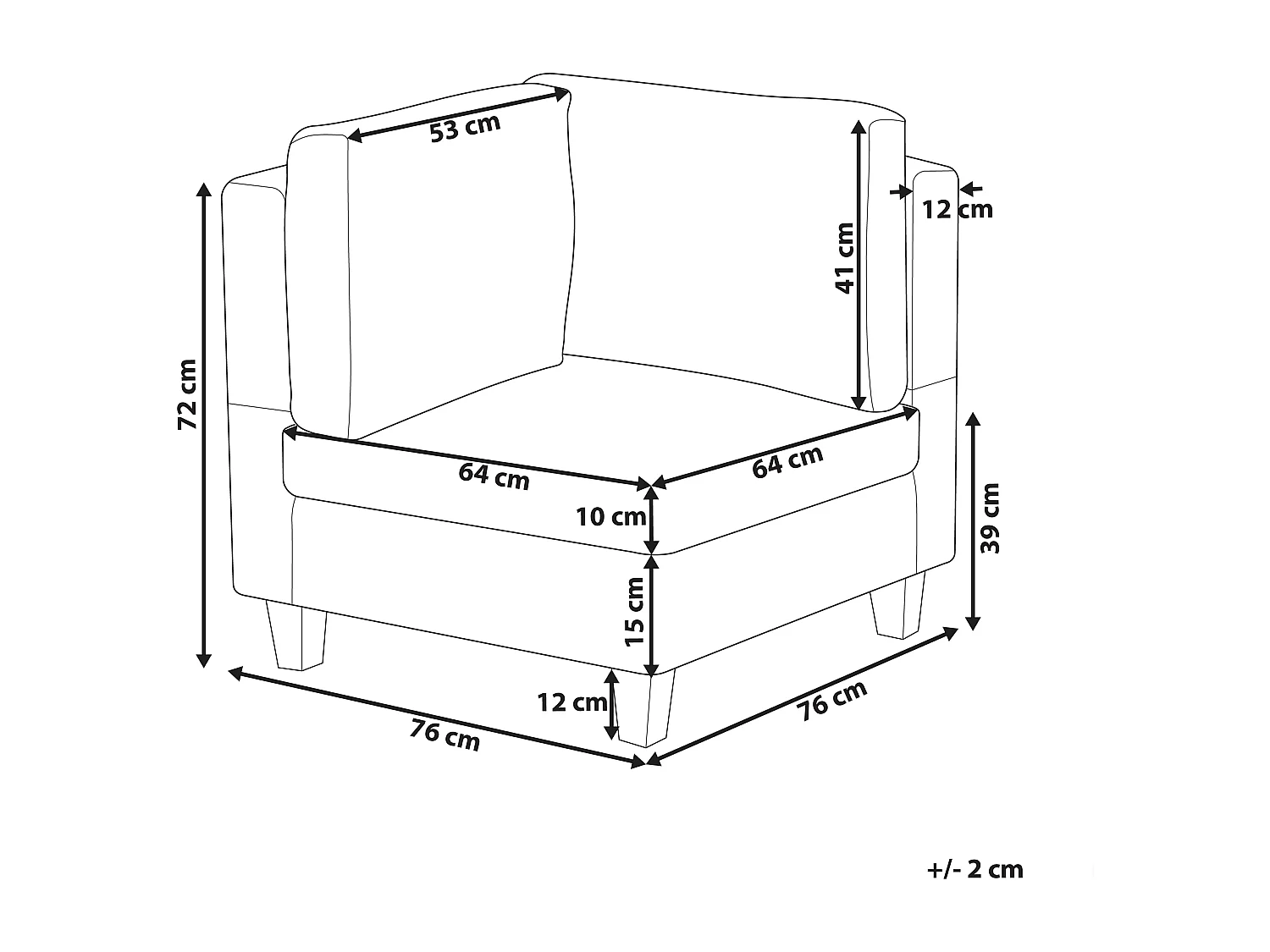 Module d'angle UNSTAD Cuir PU Noir