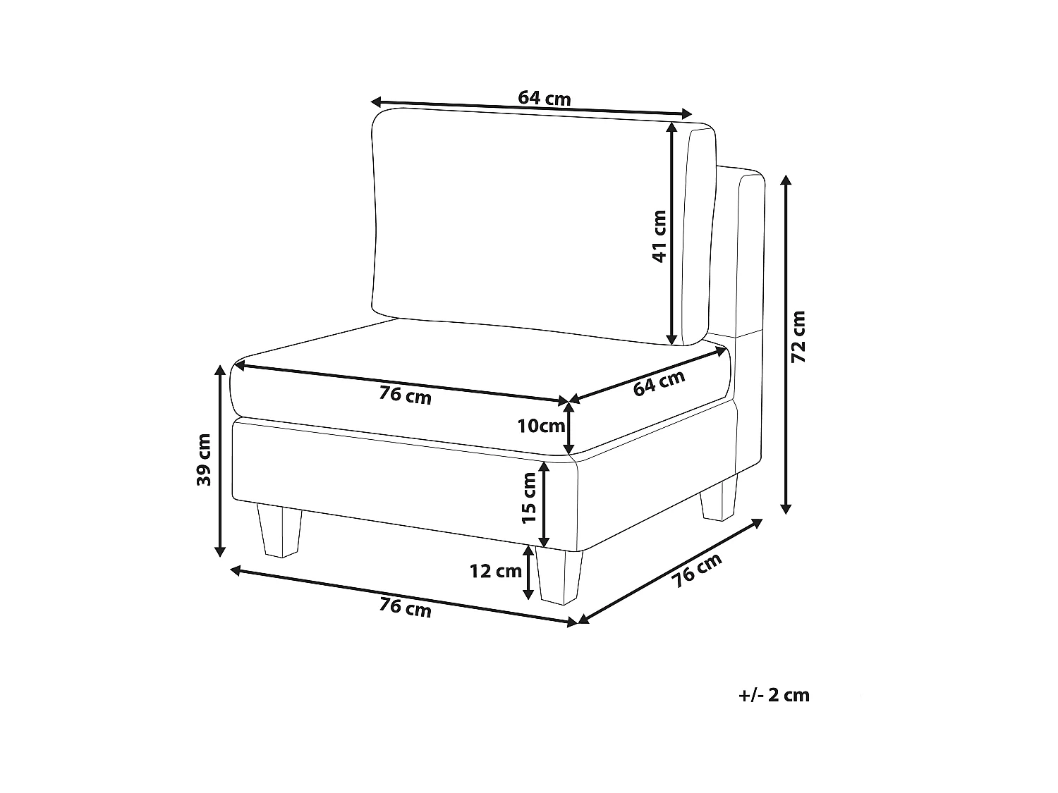 Sezione a 1 posto UNSTAD Pelle sintetica Nero