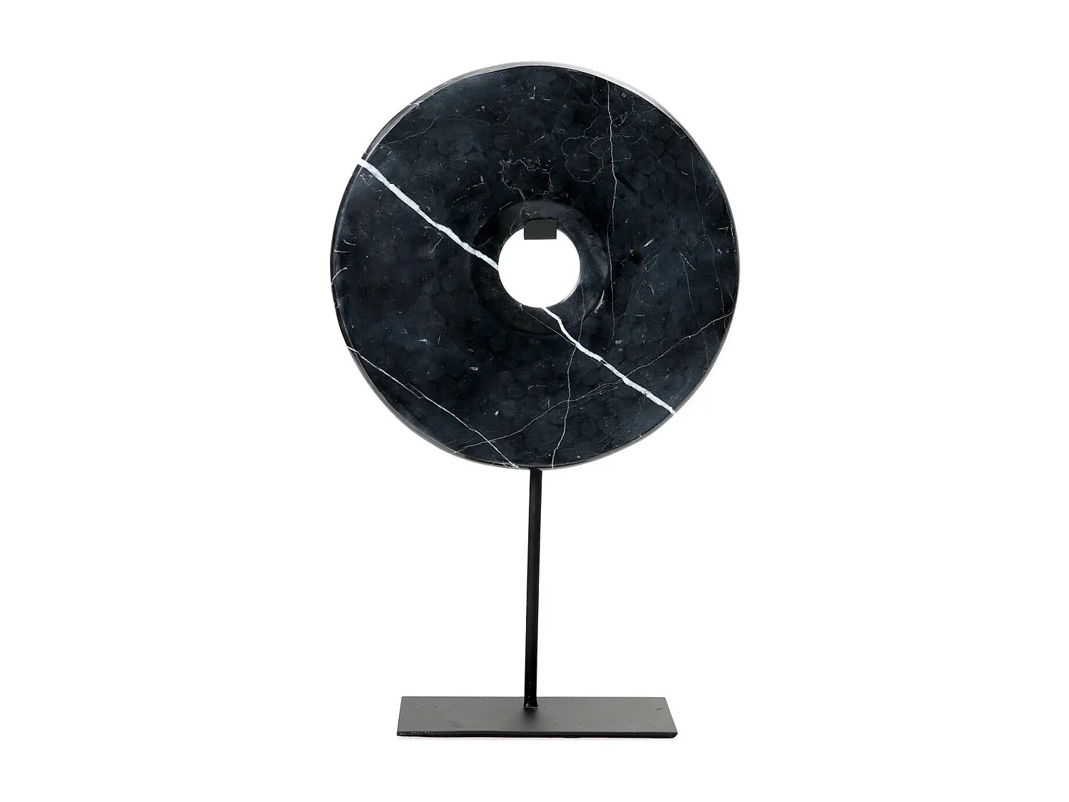 Le Disque En Marbre Sur Support - Noir - L
