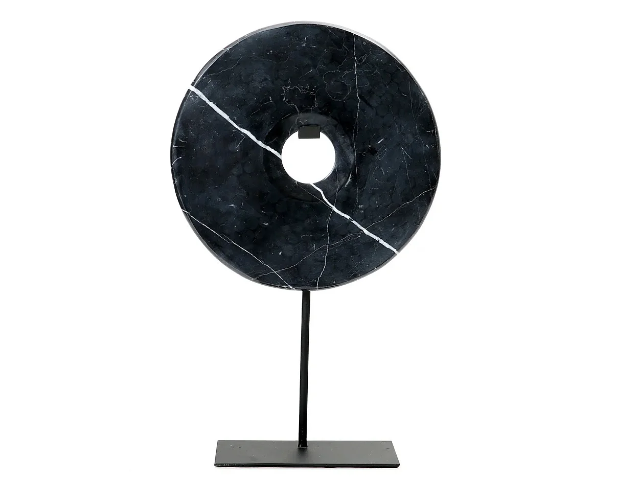 Le Disque En Marbre Sur Support - Noir - L