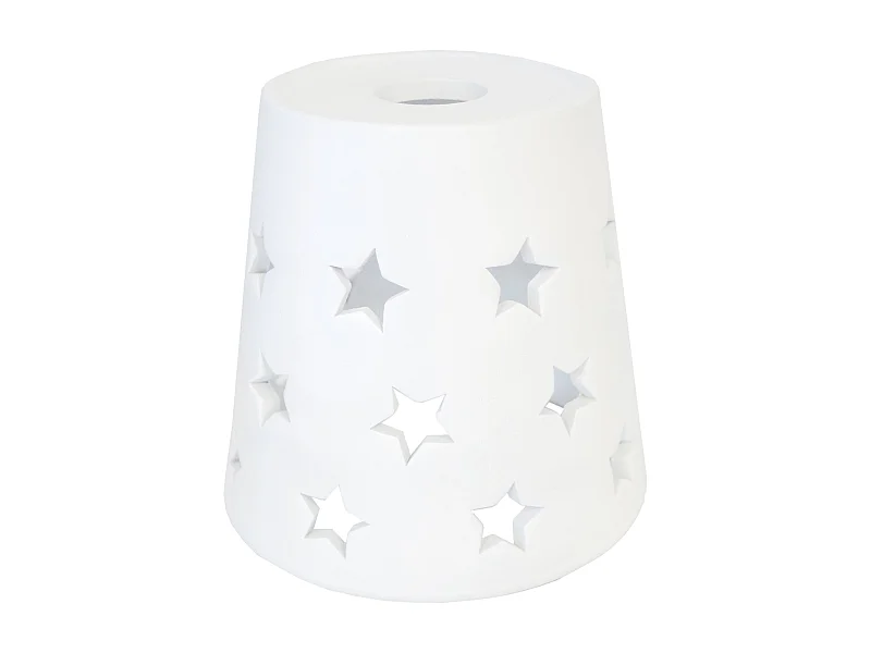 Abajur TOSEL OVAR cerâmica cone marfim D18 x H17  cm