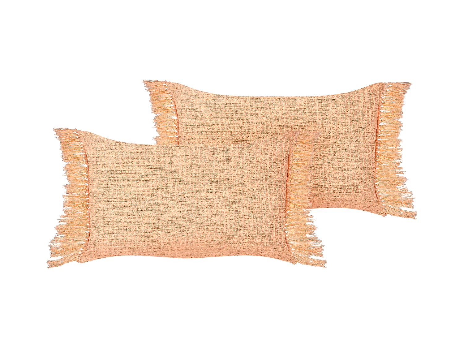 Lot de 2 coussins décoratifs TANSY Coton 40 x 60 cm Orange Unicolore