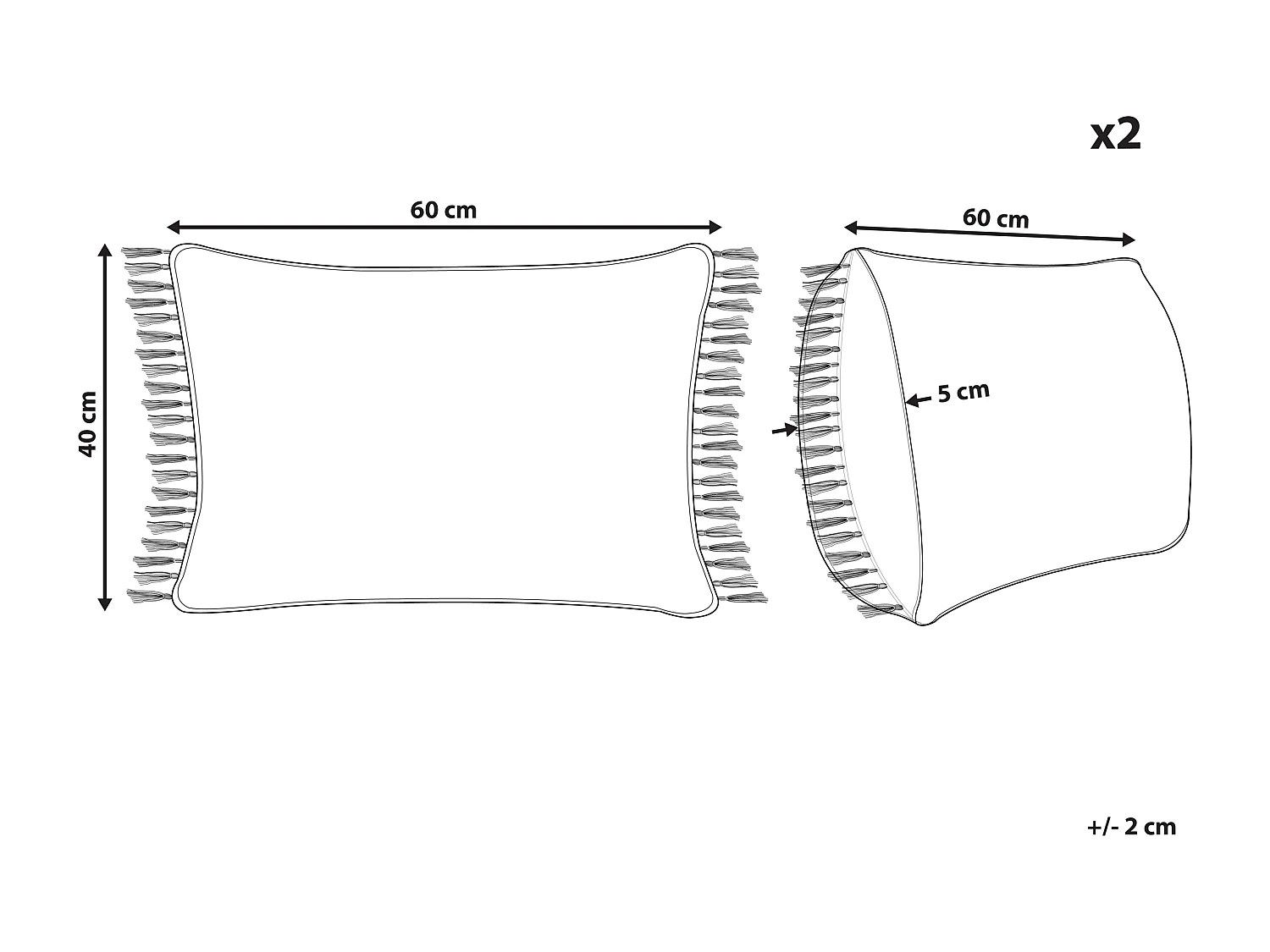 Set van 2 decoratieve kussens TANSY Katoen 40 x 60 cm Oranje Effen