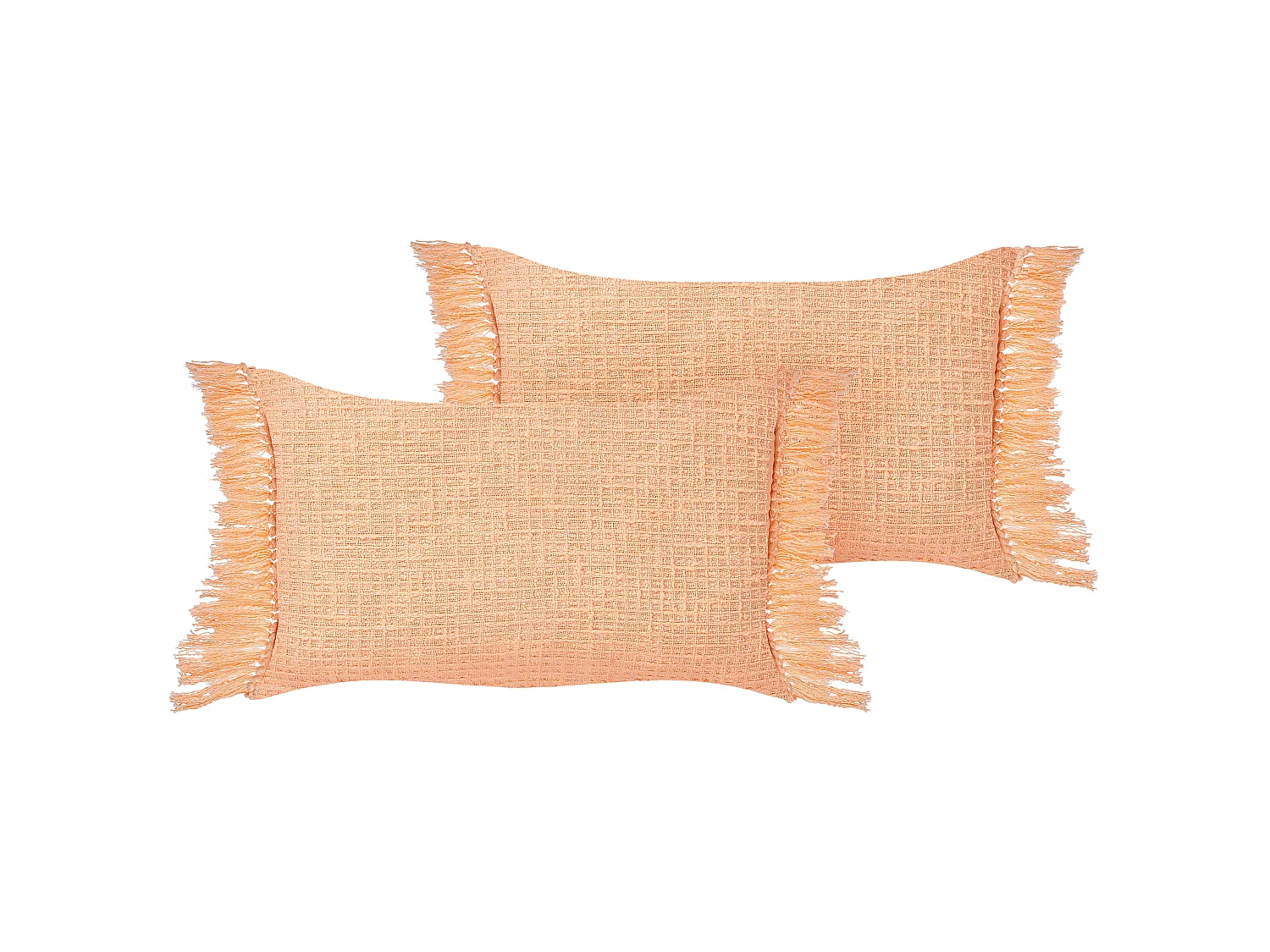 Set of 2 Decorative Cushions TANSY Cotton 40 x 60 cm Orange Solid