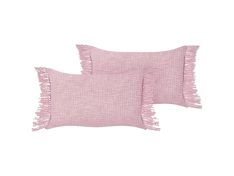 Dekokissen 2er Set TANSY Baumwolle 40 x 60 cm Rosa Ohne Muster