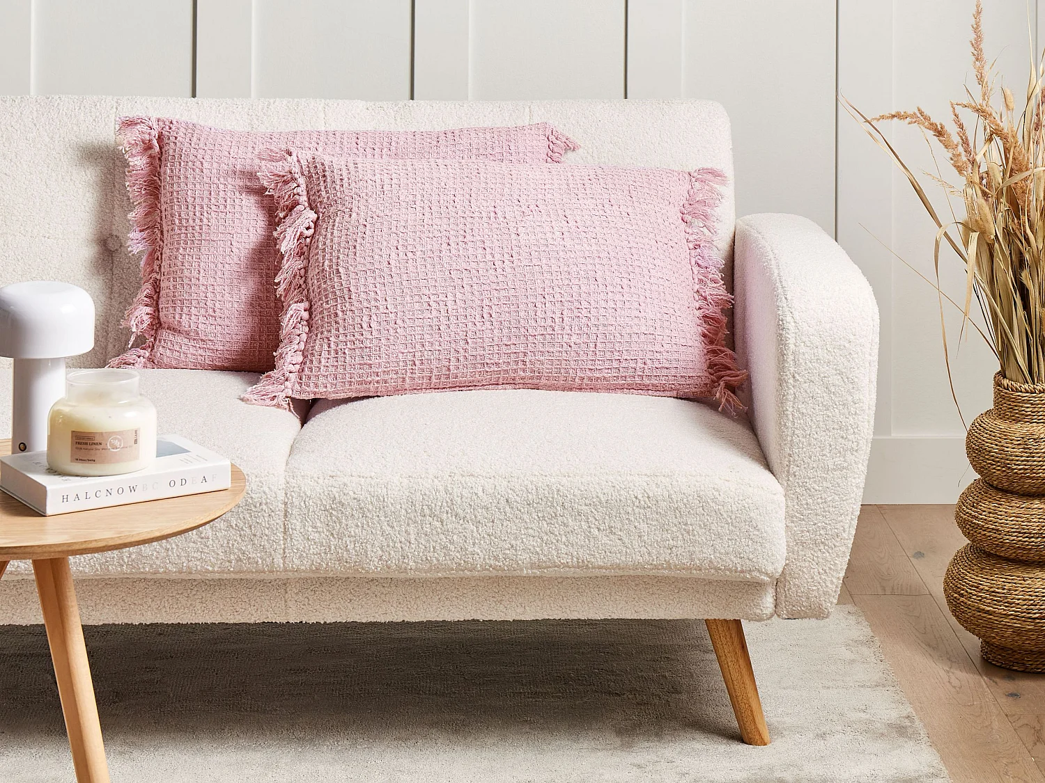 Set van 2 decoratieve kussens TANSY Katoen 40 x 60 cm Roze Effen