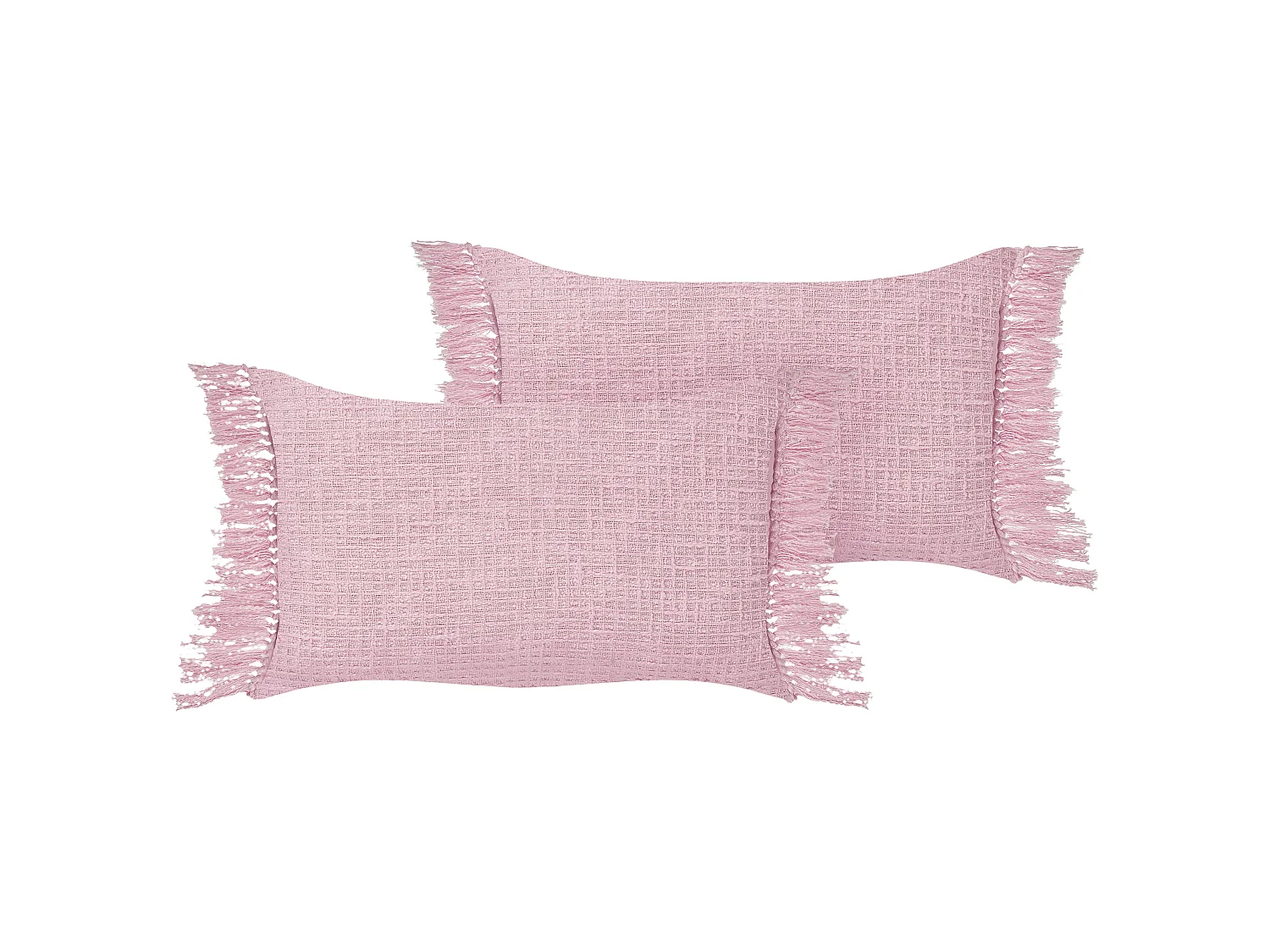 Set of 2 Decorative Cushions TANSY Cotton 40 x 60 cm Pink Solid