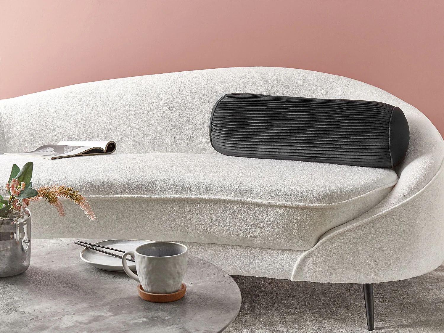 Sierkussen JONQUIL Fluweel 22 x 60 cm Zwart Effen