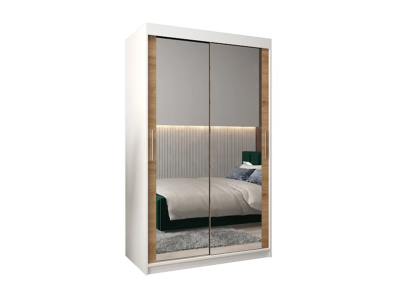 Armoire Tokyo 3 À Portes Coulissantes 200/120/62 2 portes (Blanc/Artisan)