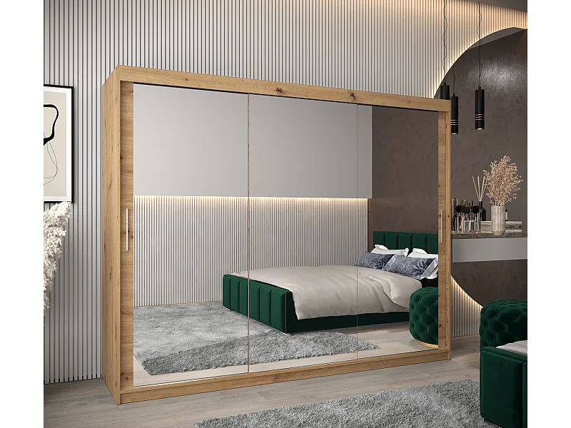 Tokyo 3 kledingkast met schuifdeuren 200/250/62 3 deuren (artisan/artisan)