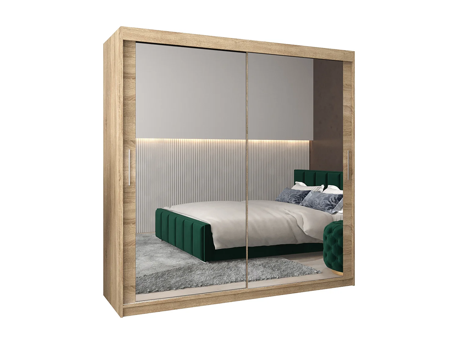 Schwebetürenschrank Tokyo 3 200/200/62 2-Türig (Sonoma)