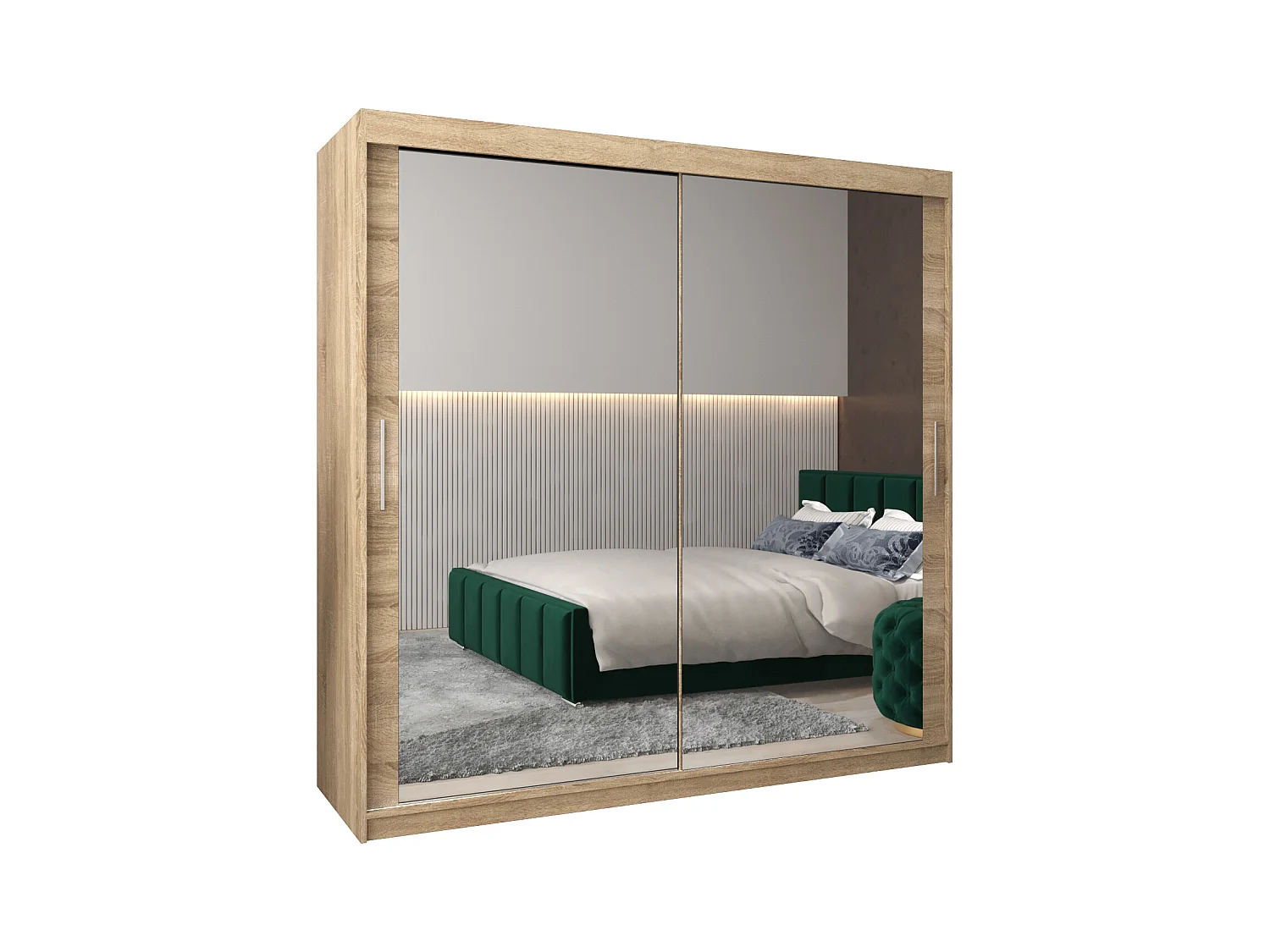 Schwebetürenschrank Tokyo 3 200/200/62 2-Türig (Sonoma)