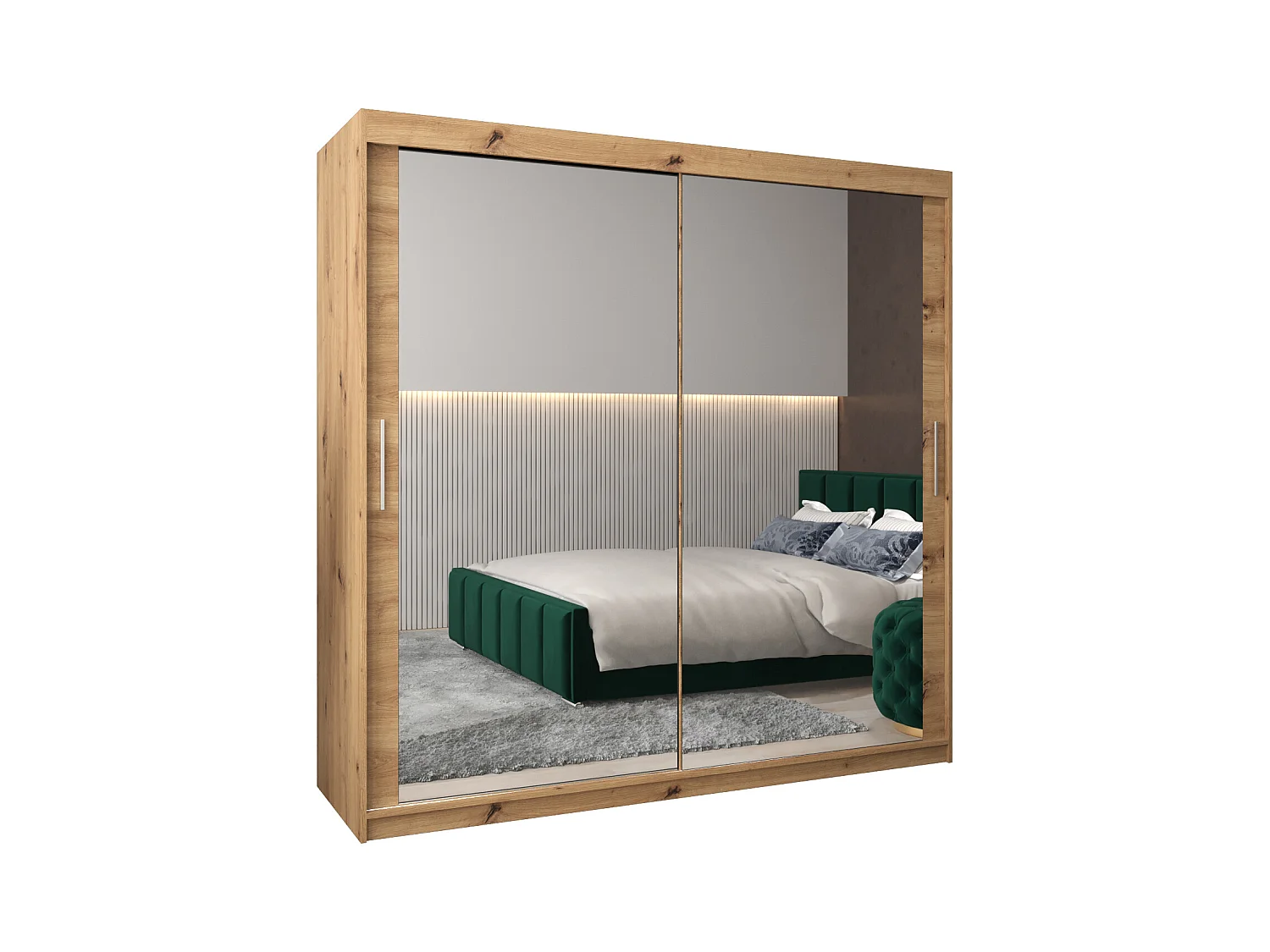 Schwebetürenschrank Tokyo 3 200/200/62 2-Türig (Artisan)