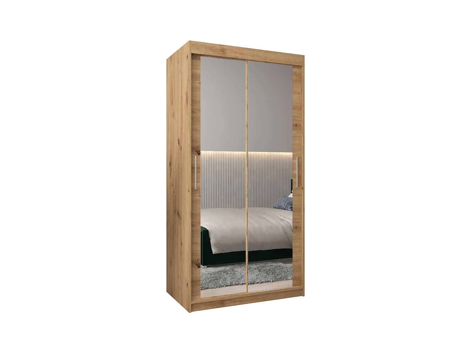Schwebetürenschrank Tokyo 3 200/100/62 2-Türig (Artisan)