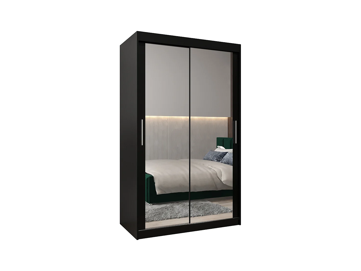Armoire Tokyo 3 À Portes Coulissantes 200/120/62 2 portes (Noir/Noir)