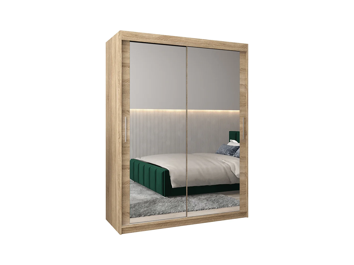 Schwebetürenschrank Tokyo 3 200/150/62 2-Türig (Sonoma)