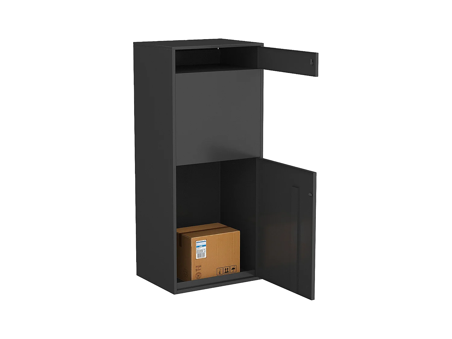 Boîte à colis anthracite - L45 x l35 x H105 cm - COLIBRI