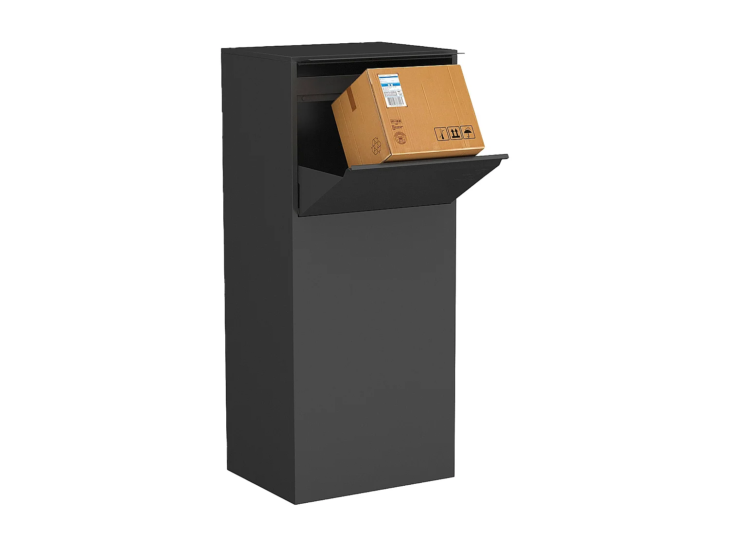 Boîte à colis anthracite - L45 x l35 x H105 cm - COLIBRI