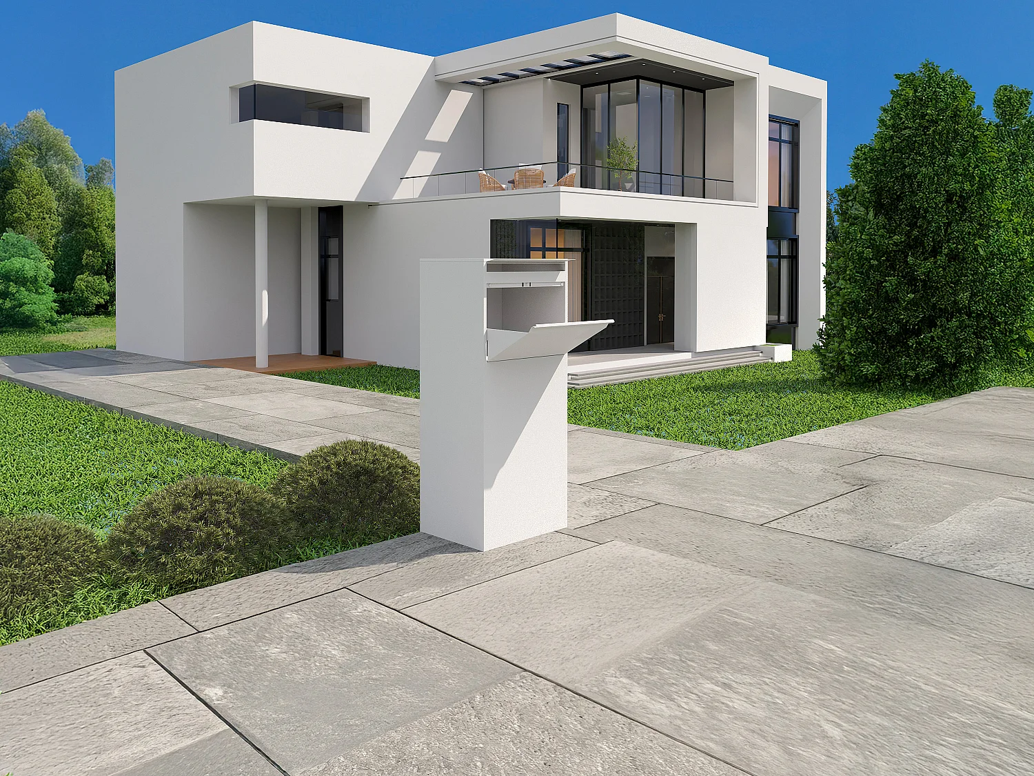 Boîte à colis blanche - L45 x l35 x H105 cm - COLIBRI