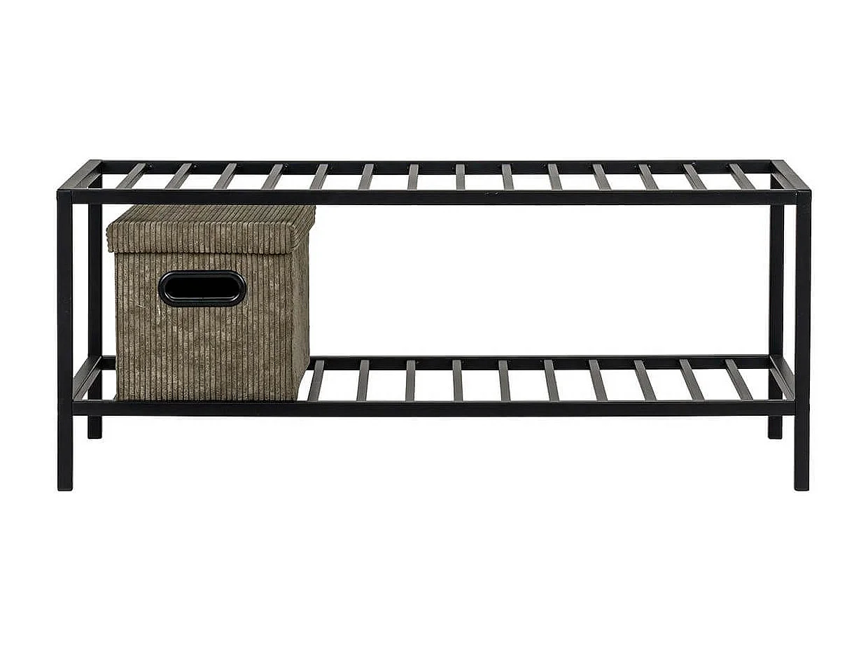 HARALD - Range-chaussures 2 Niveaux en Acier Noir