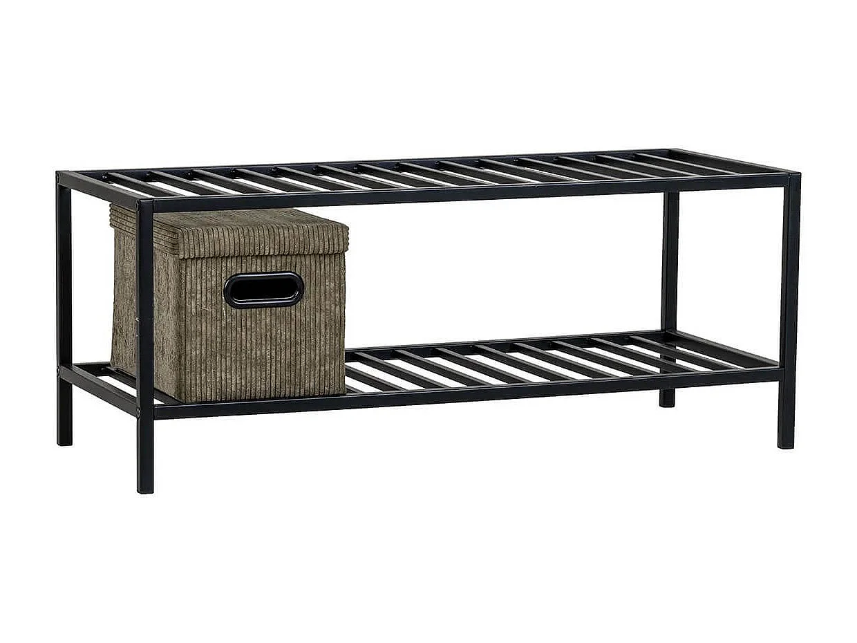 HARALD - Range-chaussures 2 Niveaux en Acier Noir