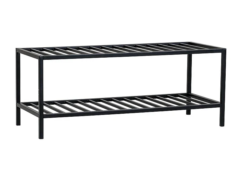 HARALD - Range-chaussures 2 Niveaux en Acier Noir