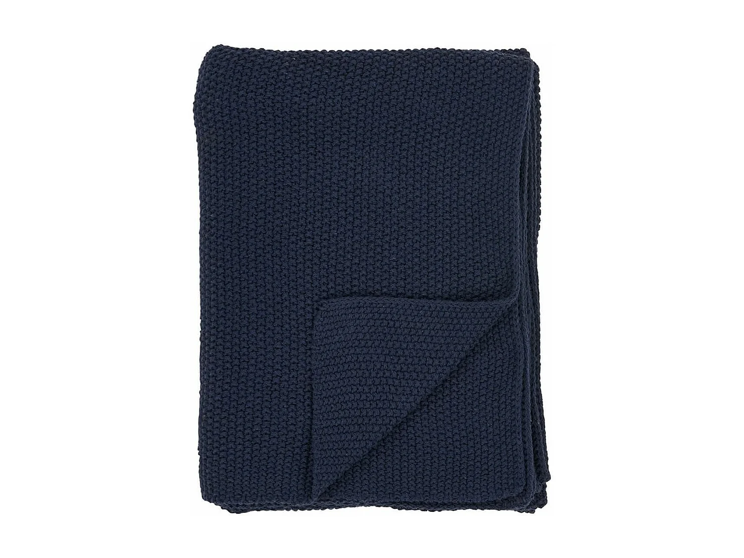 KAPAS - Plaid 130x160 cm 100% Coton Recyclé Bleu Marine