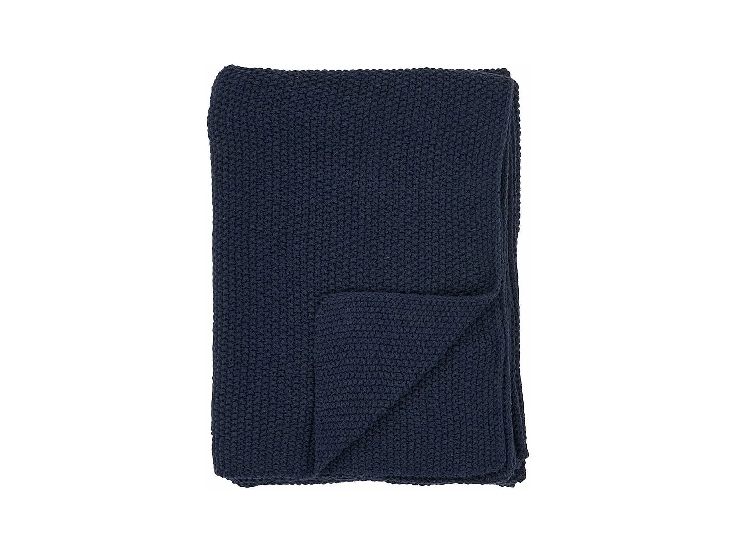 KAPAS - Plaid 130x160 cm 100% Coton Recyclé Bleu Marine