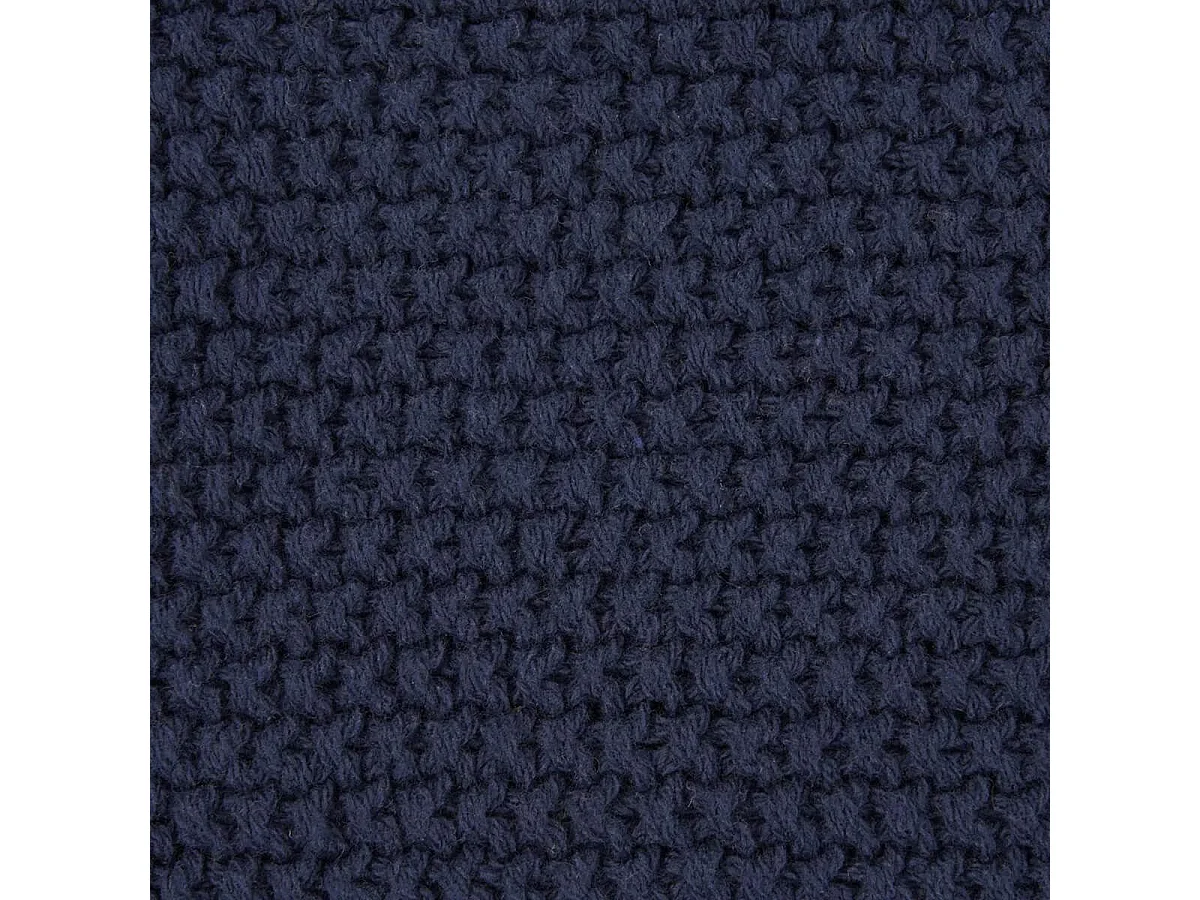 KAPAS - Plaid 130x160 cm 100% Coton Recyclé Bleu Marine