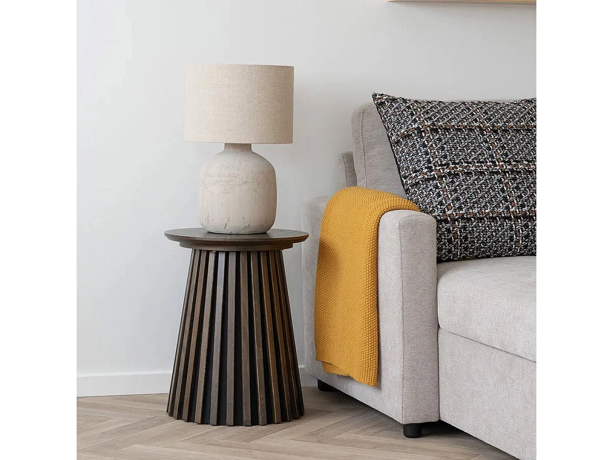 KAPAS - Plaid 130x160 cm 100% Coton Recyclé Jaune Moutarde