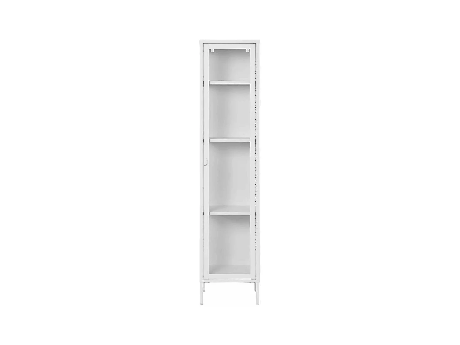 HENDRA - Vitrine 1 Portes Verre et Métal Blanc H180cm