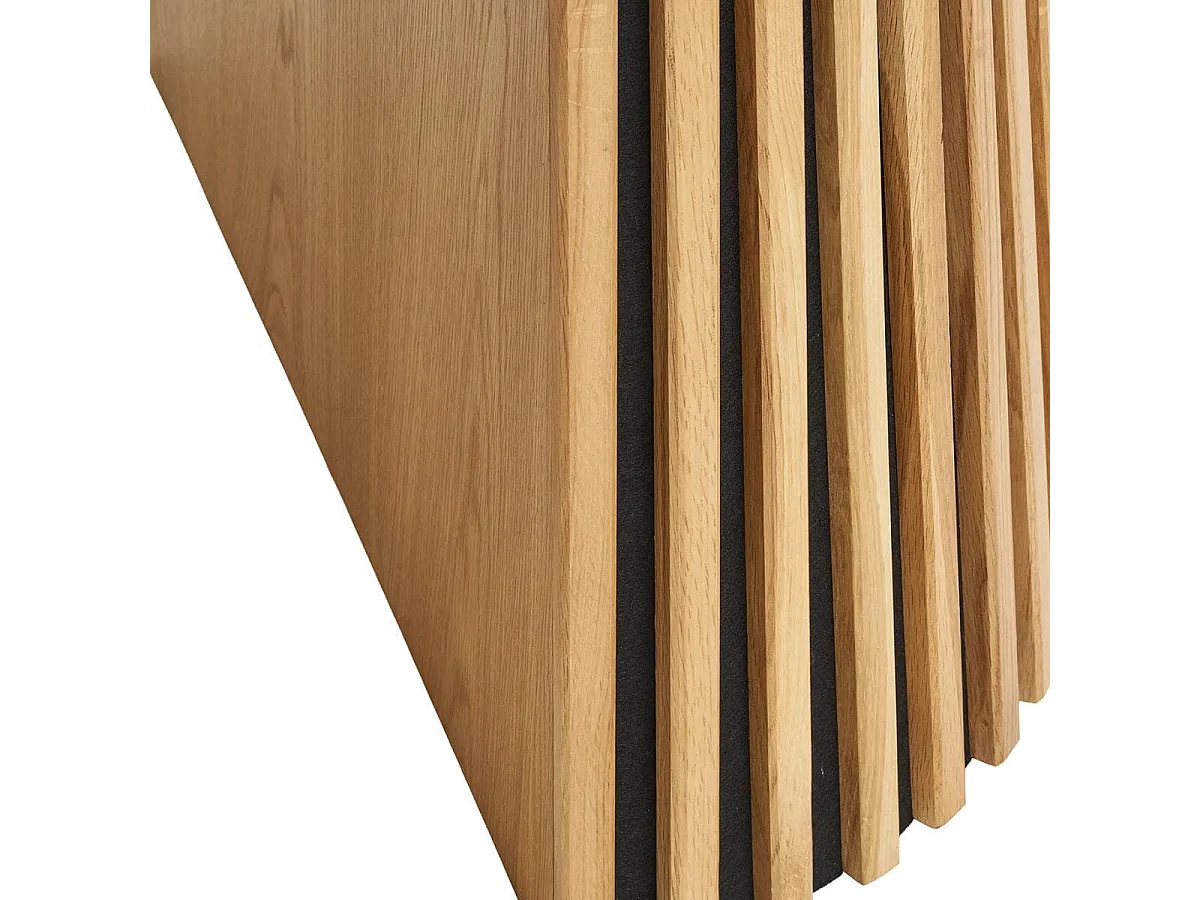 DUBLIN - Table Extensible Ronde Pied Central Relief MDF Placage Chêne clair