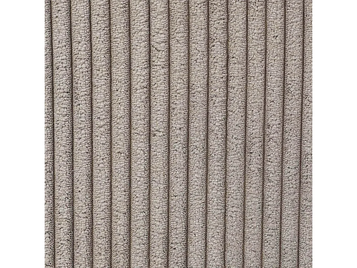 AMORY - Pouf en velours côtelé coloris taupe socle en MDF