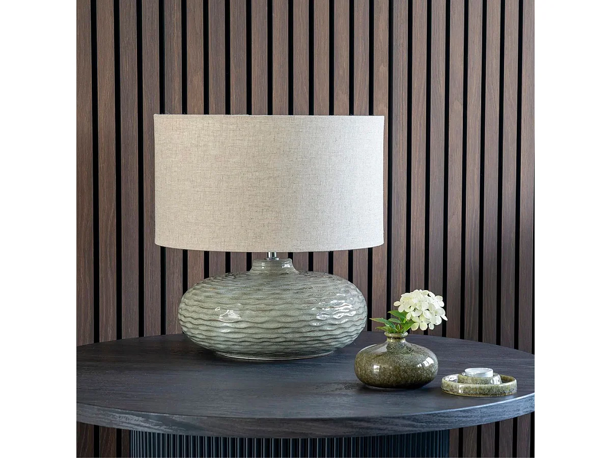 ANKARA - Table basse Ronde 80cm Pieds Relief MDF Effet bois foncé