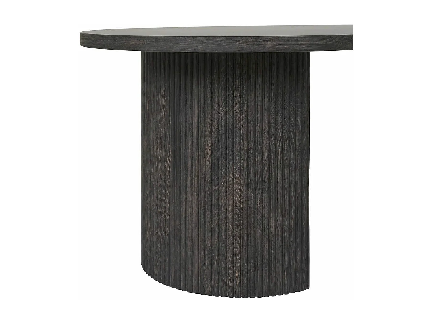 ANKARA - Table basse Ovale Pieds Relief MDF Effet bois foncé