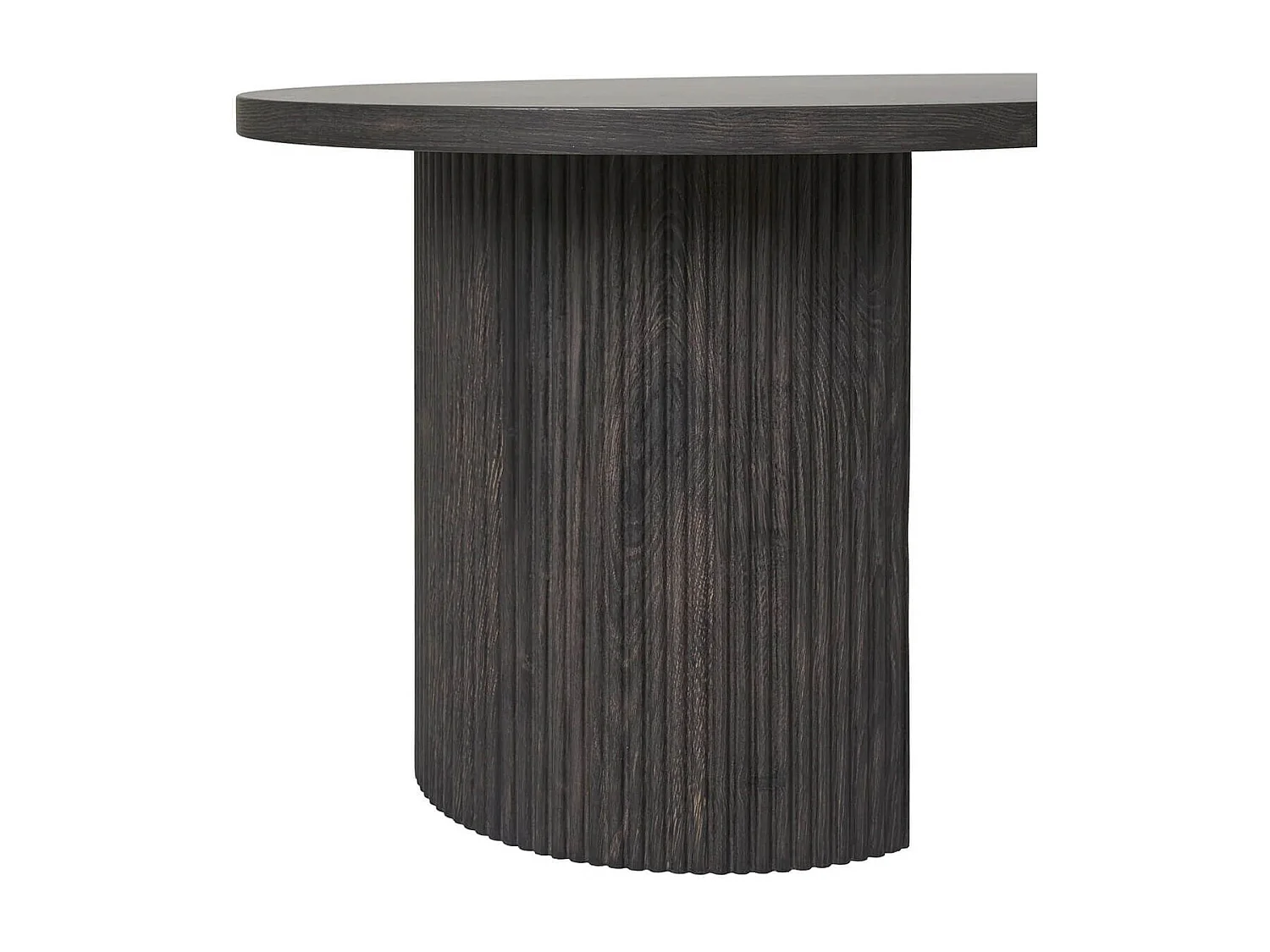 ANKARA - Table basse Ovale Pieds Relief MDF Effet bois foncé