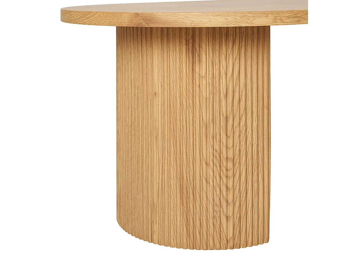 ANKARA - Table basse Ovale Pieds Relief MDF Effet bois naturel