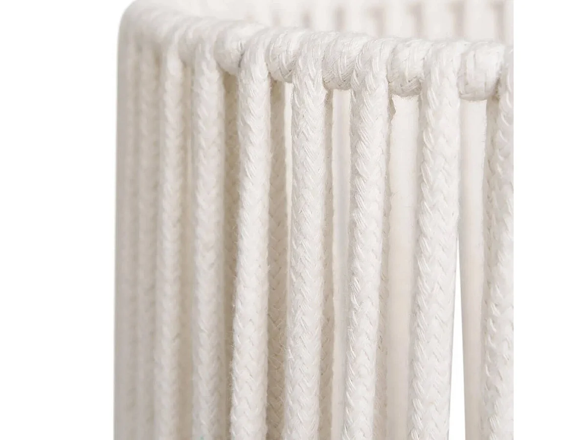 LEANE - Lot de 2 Panières Ovales en Métal et Coton Blanc