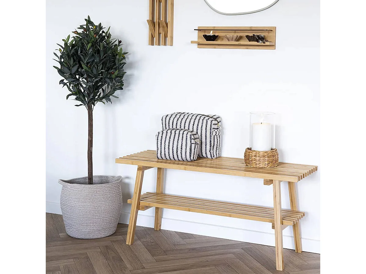 ALYSÉE - Lot de 2 Paniers en Coton Beige avec Anse