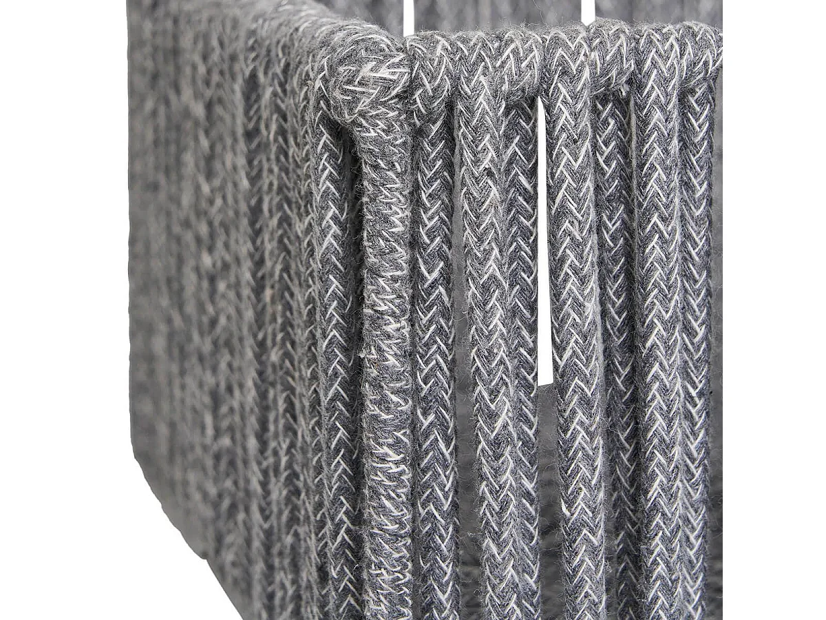 ALINE - Lot de 3 Panières Rectangulaires en Métal et Coton Gris